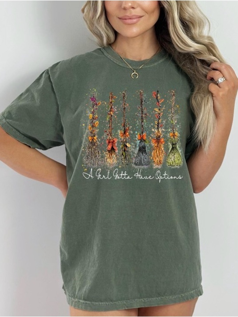 A Girl's Gotta Have Options T-Shirt, Retro Halloween Witches Comfort Color Tee